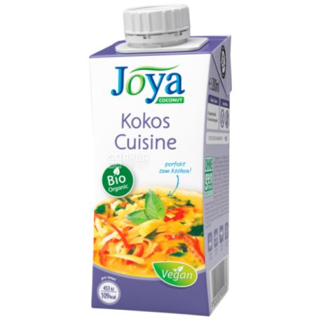 Joya Kokos Cuisine Organic, 200 мл, Джоя, Кокосові вершки, кулінарні, органічні