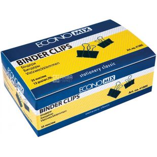 Economix, 12 шт, Біндери № 25, чорні