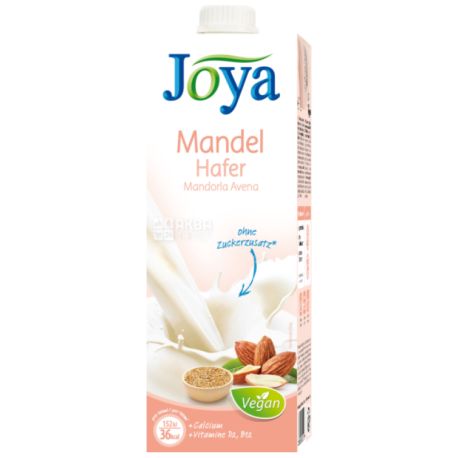 Joya Mandel Hafer Calcium, 1 л, Джоя, Овсяное молоко, с миндалем, кальцием и витаминами, без глютена и лактозы