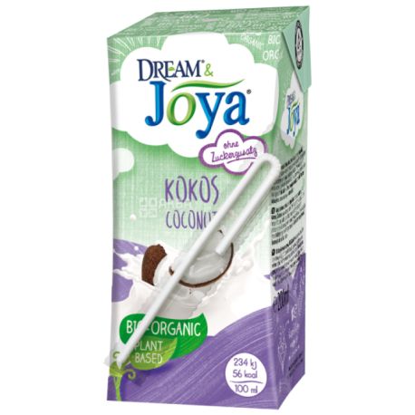 Joya Coconut Organic, 200 мл, Джоя, Кокосовое молоко, органическое, рис, витамины, без сахара и лактозы