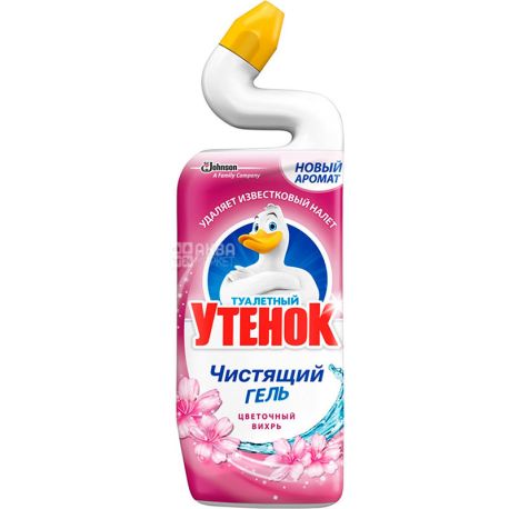 Туалетный утенок, 750 мл, Средство чистящее для туалета 5в1, Цветочный вихрь