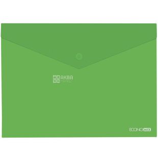 Economix, Папка-конверт на кнопці, А4, зелена