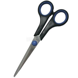 Economix, Ножницы офисные, 17 см, с резиновыми вставками, Экономикс