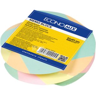Economix, 400 аркушів, Економікс, Папір для нотаток у спіралі Зебра, проклеєний, 85х85 мм