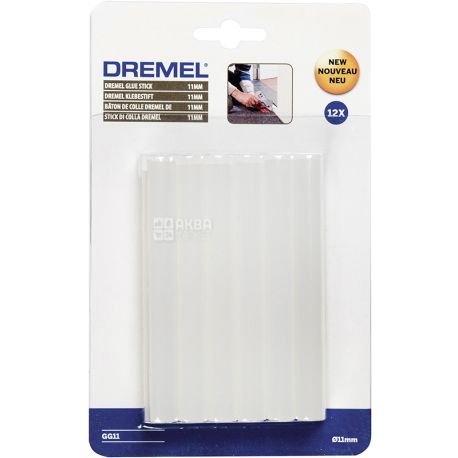 Dremel, Клеевые стержни высокотемпературные 11 мм, прозрачные, 12 шт.