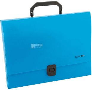 Economix, Папка-портфель пластиковый, 1 отделение, А 4, голубой