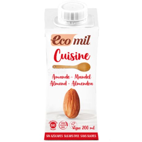 Ecomil, Mandel Almond, 0.2 L, Ekomil, Vegetable Cream Almonds, Sugar Free