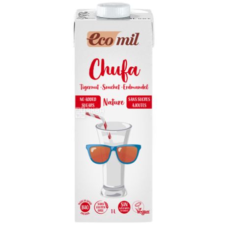 Ecomil, Chufa, 1 L, Ekomil, Tiger Nut Herbal Drink, Sugar Free