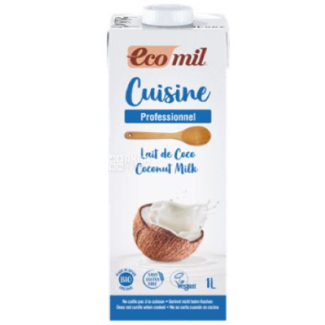 Eco mil Cuisine, 1 л, Сливки органічні рослинні з кокоса