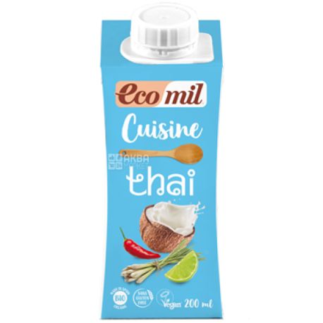 Ecomil, Thai, 200 мл, Екоміл, Кокосові вершки