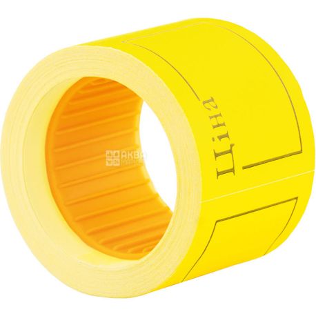 Economix, 100 шт., Цінник стрічковий Ціна, 50 х 40 мм, жовтий