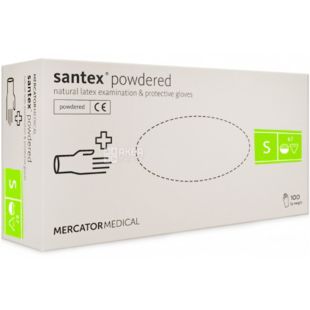 Mercator Santex, 100 шт., Розмір S, Меркатор, Рукавички латексні, нестерильні, пудровані, в асортименті