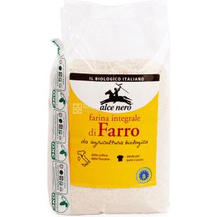 Alce Nero, 500 г, Мука хлебопекарная из спельты, цельнозерновая, органическая