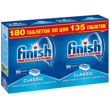 Finish Classic, Dishwasher Tablets, 90 + 90 pcs., Cardboard
