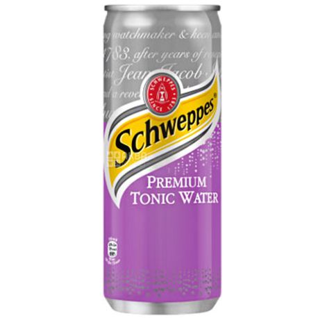 Schweppes, Premium Tonic, 0,33 л, Швепс, Премиум, Тоник газированный безалкогольный
