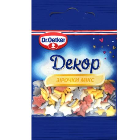 Dr.Oetker, 10 г, Др. Оеткер, Декор, Зірочки мікс