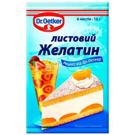 Dr.Oetker, 10 г, Др. Оеткер, Желатин листовой