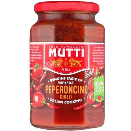 Mutti, 400 г, Соус томатний з перцем чилі