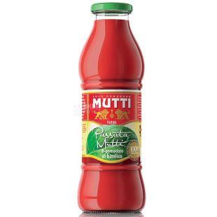 Mutti, 700 г, Пюре томатное с базиликом