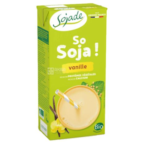 Sojade So Soya Vanille Organic, 1 л, Сояде, Соєве молоко, ванільне, з кальцієм, органічне, безлактозне