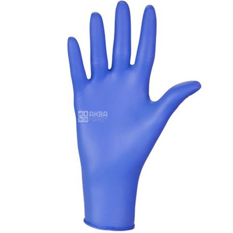 Mercator, Medical Nitrylex Basic, 200 шт., Рукавички нітрилові нестерильні, непудровані, розмір L, сині