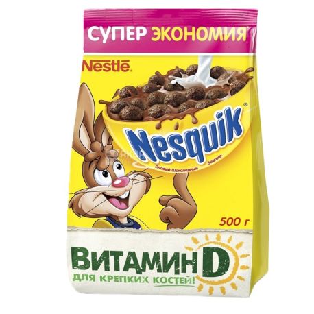 Nesquik, 0,5 кг, готовый завтрак, шоколадный