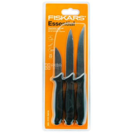 Fiskars Essential, cleaning knife Set, 3 items