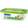 Luminarc, Keep'n' Box, 1,16 л, Контейнер скляний, прямокутний, із зеленою кришкою