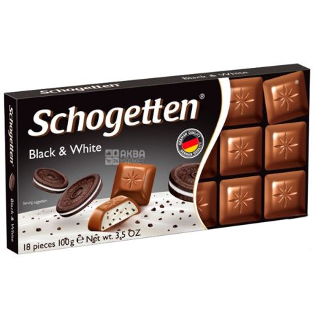 Schogetten, 100 г, Шоколад молочний, ваніль та печиво з какао