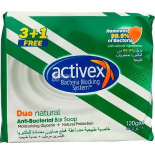 Activex Duo Natural, 4х120 г, Мыло антибактериальное