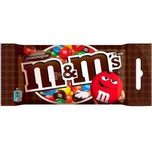 M&M's, 45 г, Драже с молочным шоколадом в разноцветной глазури