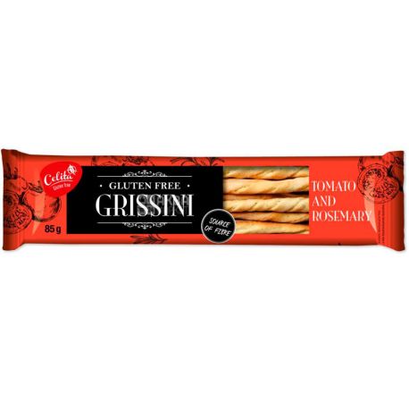 Celita Grissini, 85 g, Grissini, Gluten-free cookies, with tomatoes and rosemary