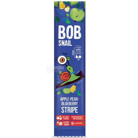 Bob Snail, 14 г, Цукерки яблучно-грушево-чорничний страйп