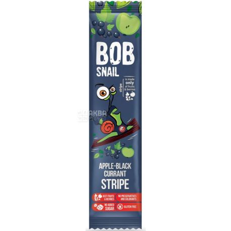 Bob Snail, 14 г, Конфеты яблочно-черносмородиновый страйп