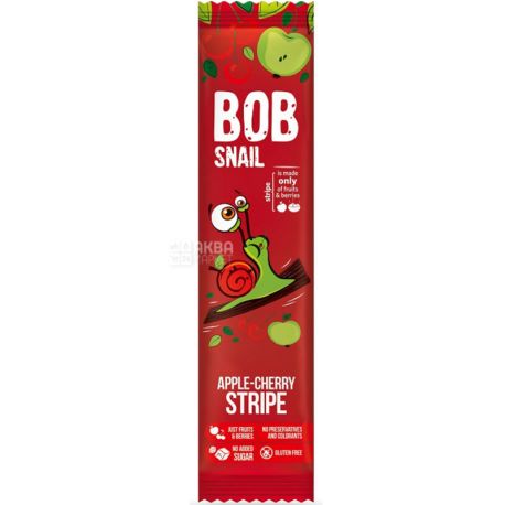 Bob Snail, 14 г, Цукерки яблучно-вишневий страйп