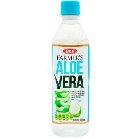 OKF, Aloe Vera Farmer's , 0,5 л, ОКФ, Напиток соковый из алоэ и кокоса, негазированный, органический