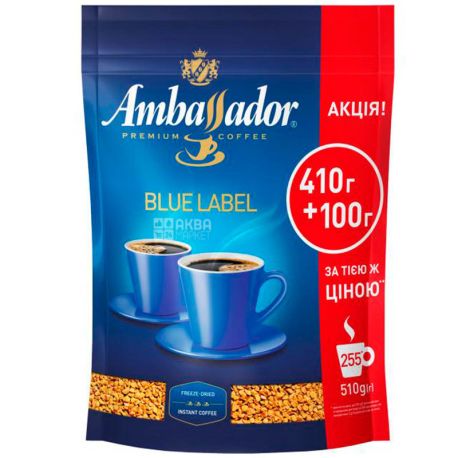 Ambassador, Blue Label, 510 g, Instant coffee, sublimated
