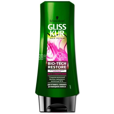 Schwarzkopf, Gliss Kur Bio-Tech Restore, 400 мл, Шампунь для чутливих, схильних до пошкодження волосся