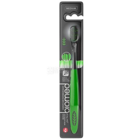 Biomed, Complete Toothbrush, Medium Hard Charcoal Bristle