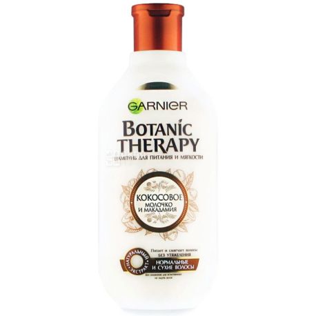 Garnier Botanic Therapy, 400 мл, Шампунь Кокосове молочко і макадамия, для нормальних і сухих волосся