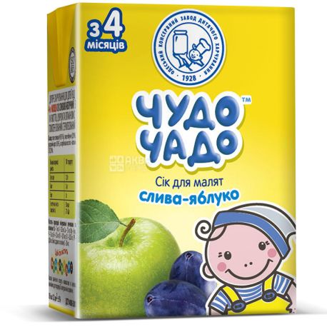 Чудо-Чадо, Слива-яблоко, 200 мл, Сок для детей с мякотью, с 4 месяцев