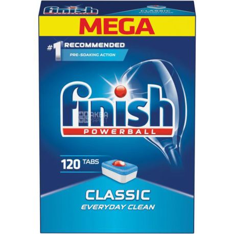 Finish Classic, 120 шт., Таблетки для посудомоечных машин