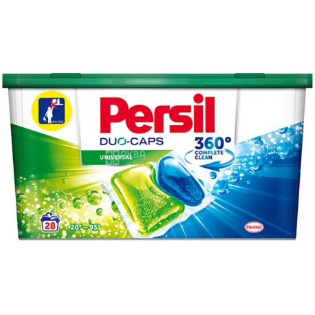 Persil, 28 шт, Капсулы, Для стирки, Универсальные, ПЭТ