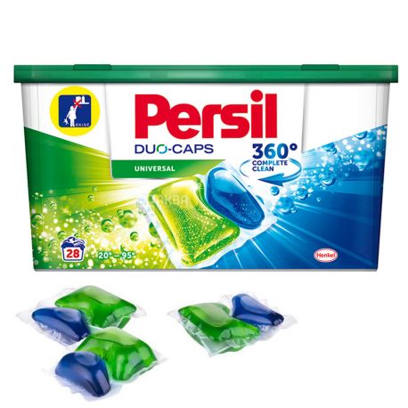 Persil, 28 шт, Капсулы, Для стирки, Универсальные, ПЭТ