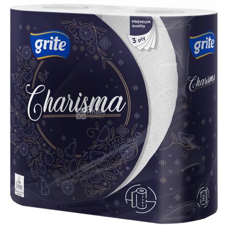 Grite Charisma Luxury, 2 rolls, 3-layer paper towels