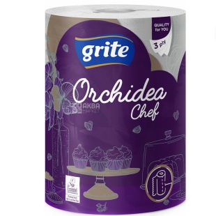 Grite Orchidea, 1 рул., Полотенца бумажные Грите Орхидея, 3-х слойные, 41 м, 230 листов, 230х170 мм