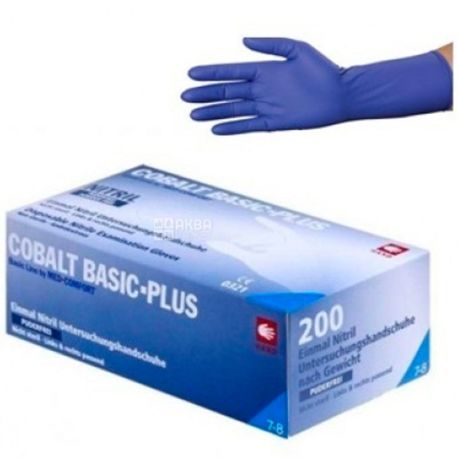 Cobalt Basic-Plus, 200 pcs., Non-sterile nitrile gloves, non-dusting, blue, Size L