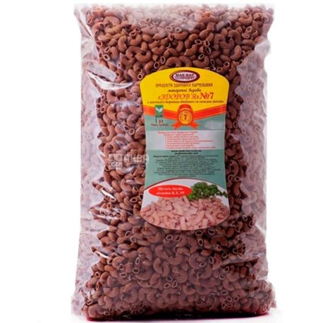 Мак-Вар Экопродукт №7, 1 кг, Макароны ржаные с солодом, Здоровье