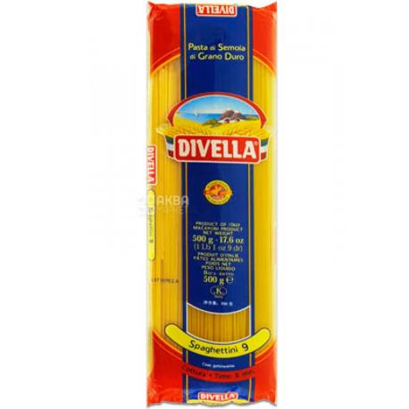 Divella Spaghettini №9, 500г, Макарони Дівелла Спагеттіні