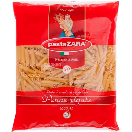 Pasta Zara Penne Rigate, 1 кг, Макароны Паста Зара Пенне Ригате 